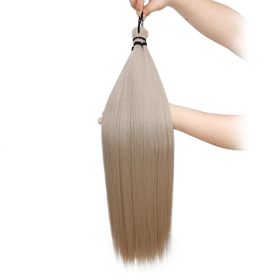 300g 3Pcs/Lot 28Inch Straight Crochet Braids White Blonde 613#Ombre Brown 6# Bio Protein Synthetic Hair Extensions