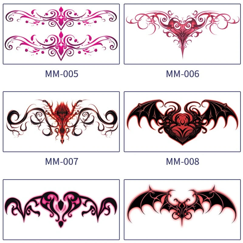 Sexy Succubus Tattoo Stickers Tatoo Waist Chest Woman Art Temporary Tattoos Waterproof Long-Lasting Fake Tattoos For Women