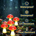 LED Fairy Mushroom Solar Lawn Lights Waterproof 8modes Garden Solar Ground Light String for Courtyard Street Patio Path Decor