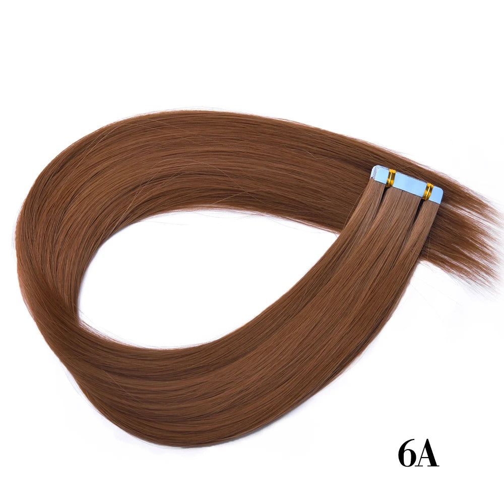 Synthetic Straight Tape In Hair Extensions 10pcs Natural Hair Extension 24inch For Women Invisible Double Sided Free Style