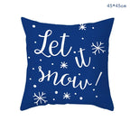 45cm Blue Snow Winter Christmas Pillowcase 2026 Xmas Ornaments Sofa Pillow Cover Merry Christmas Decor Home Car Cushion Cover