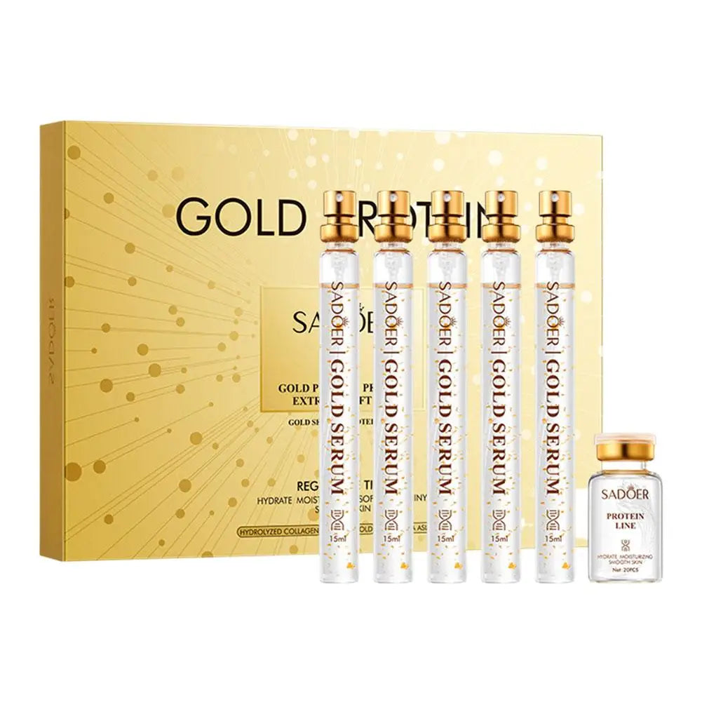 SADOER Gold Protein Peptide Essence Set, Absorbable Collagen Threads, Hydrating Firming Anti-Aging, Nourish Skin Smoothing