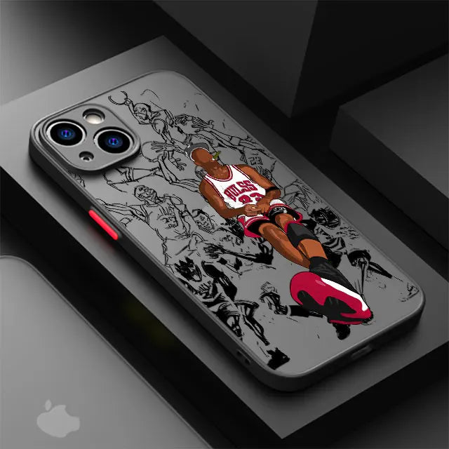 Cute Basketball Star Phone Case for iPhone 15 16 Pro Max 14 Plus 11 12 13 Pro Max SE 7 14 8 Pro XR XS X 15Pro 12 Mini