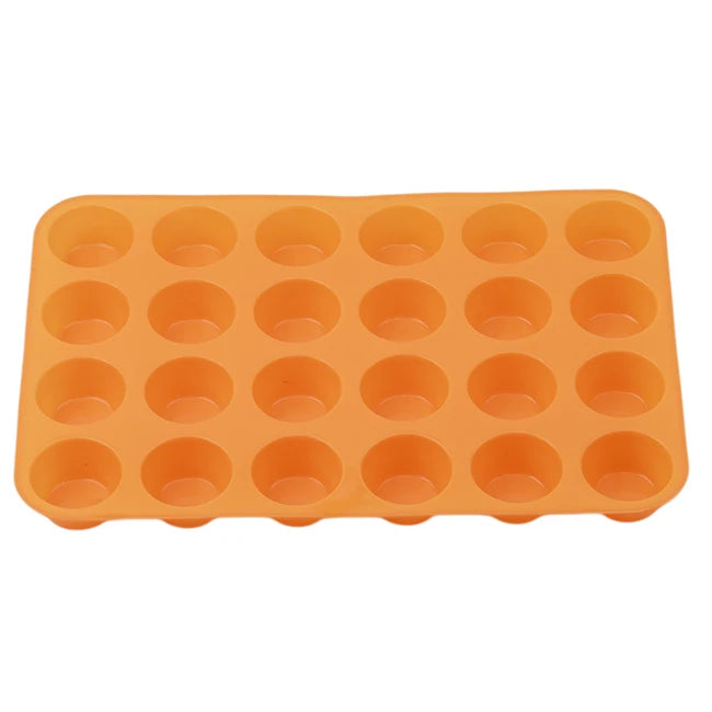 24-Hole Cake Mold Silicone Soap Cookies Cupcake Bakeware Pan Tray Mould Home Mini Muffin Cup 3D Non-stick Jelly&Candy Mold