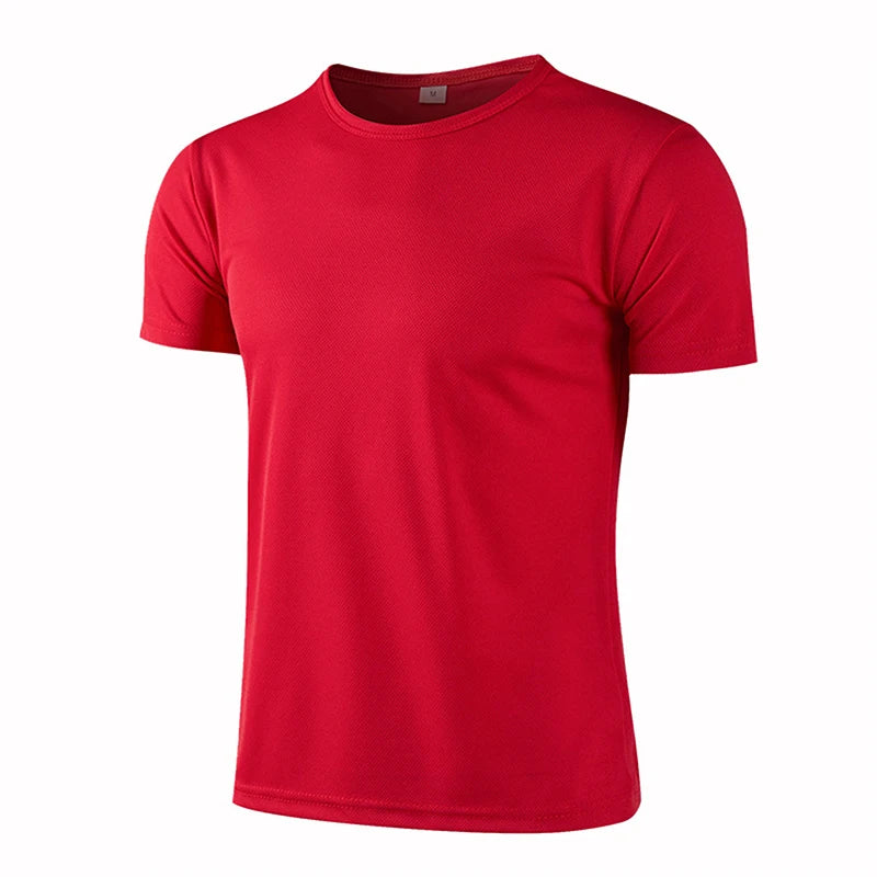 Quick-drying Round Neck Sport T-shirt Gym Fitness Shirt Trainer Running T-shirt Men Breathable Sportswear Women's Summer Suit