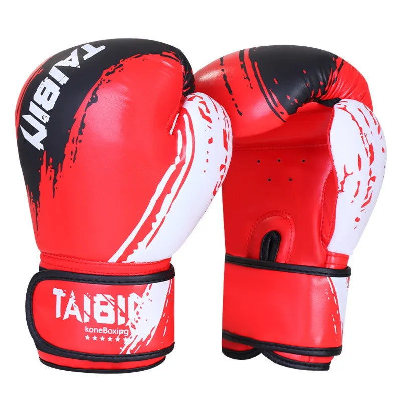 1 Pair Adult Boxing Gloves Men Punching Training Sparring Comfortable Adjustable Fighting Mitts Hand Protector Black Red Blue