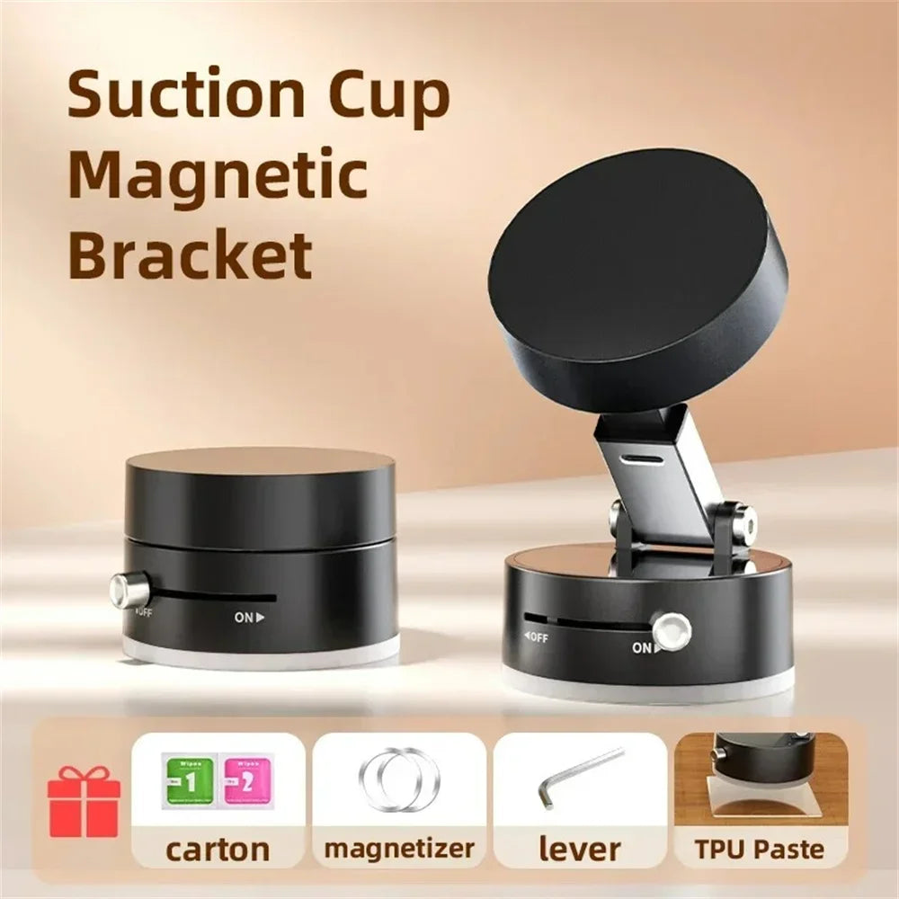 360° Rotation Vacuum Suction Cup Phone Holder Magnetic Lazy Multi-functional Phone Stand Foldable Holder For Selfies and Videos