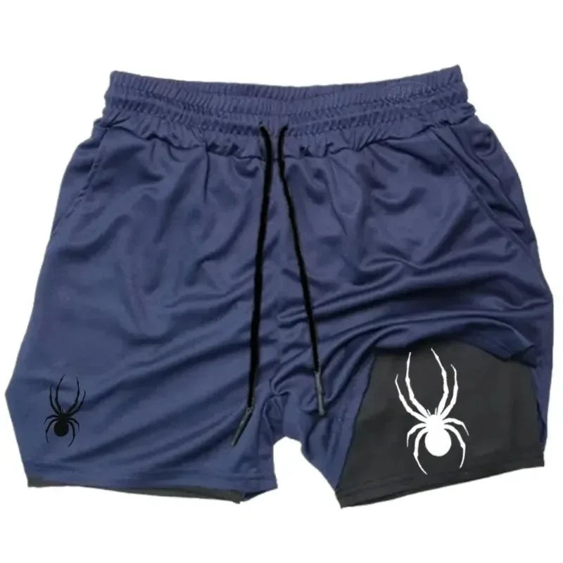 Summer for Men Shorts 2-in-1 Gym Breathable Running Jogging Casual Sportswear Quick Dry Fitness Double Layer Fashion Double Deck