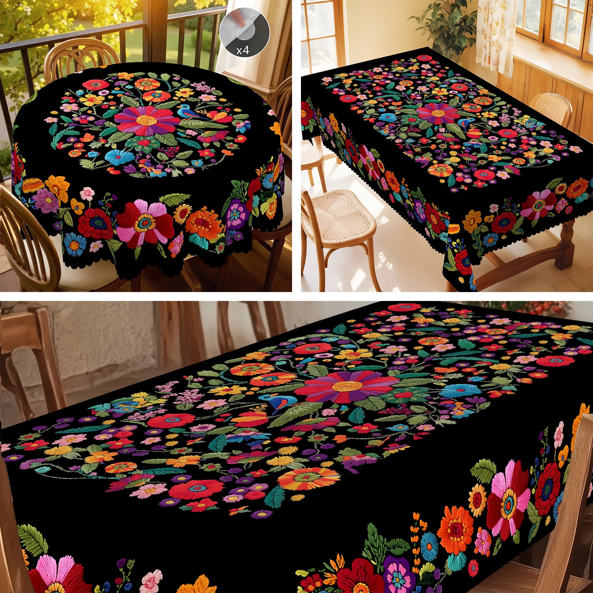 Elegant Floral-Themed Printed Tablecloth, High-Quality White and Gold Pattern, Embossed Edges, Durable, Waterproof, Oil-Proof, Stain-Resistant, Wrinkle-Resistant, Non-Fading, Machine Washable, Reusable, Perfect Gift for Famil