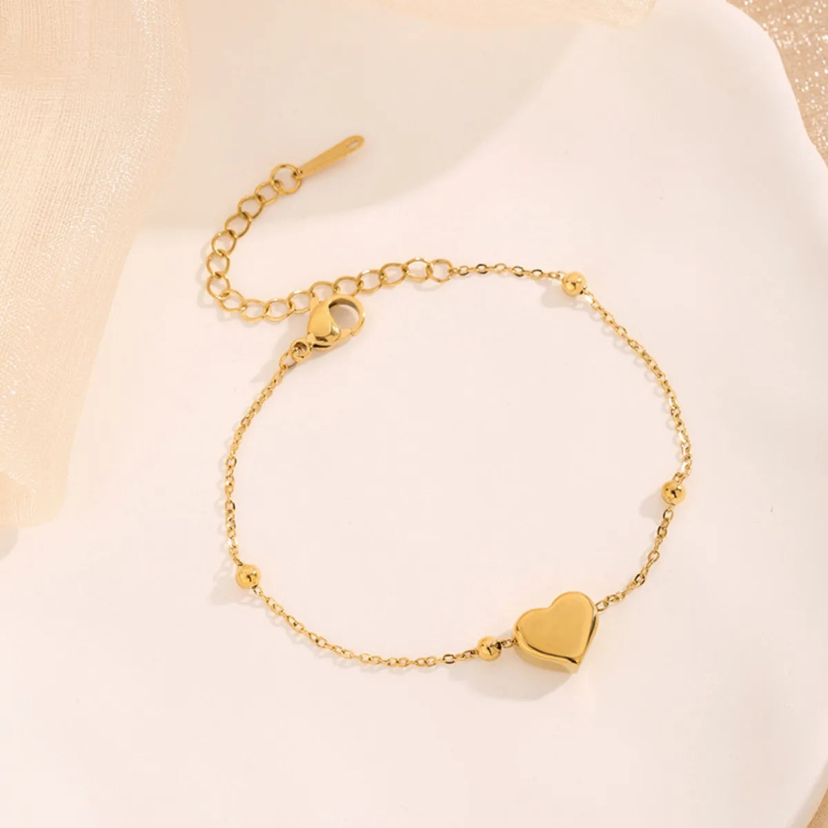 Fashion Heart Bracelet Necklace Set for Women, Stainless Steel Gold Color Hypoallergenic Daily Jewelry Set Gifts 2pcs Set
