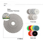 SHDIATOOL 6pcs 100mm Diamond Flexible Wet Polishing Pads Set For Stone Ceramic Tile White Bond Sanding Discs Grit50-buff Grinder