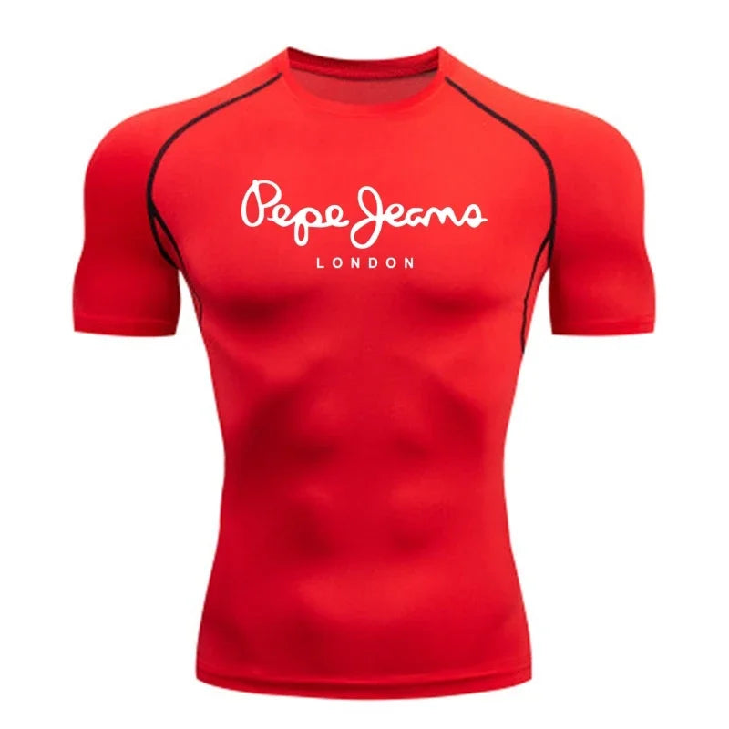 Sports T-shirt Men's Quick Drying Short Sleeved Sports T-shirt Top Gym Fitness Tight Fitting Shirt Training Running T-shirt Men