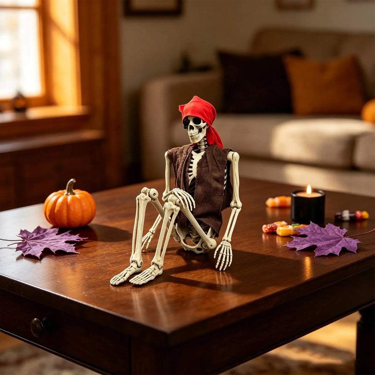 Halloween Realistic Body Bones Life Size Human Skeleton With Posable Joints Simulation Skull Ornament Haunted House Horror Props
