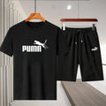 2026 Summer New Men's Casual Sports Outdoor Running Fitness Short-Sleeve Breathable Quick-Dry T-Shirt + Shorts Two-Piece Set