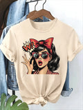 Hip Hop Girls Streetwear Casual Y2k Fashion T-shirt Print Short Sleeve TShirt Clothing Top Tee Summer Ladies Girls Shirt Y2K Top