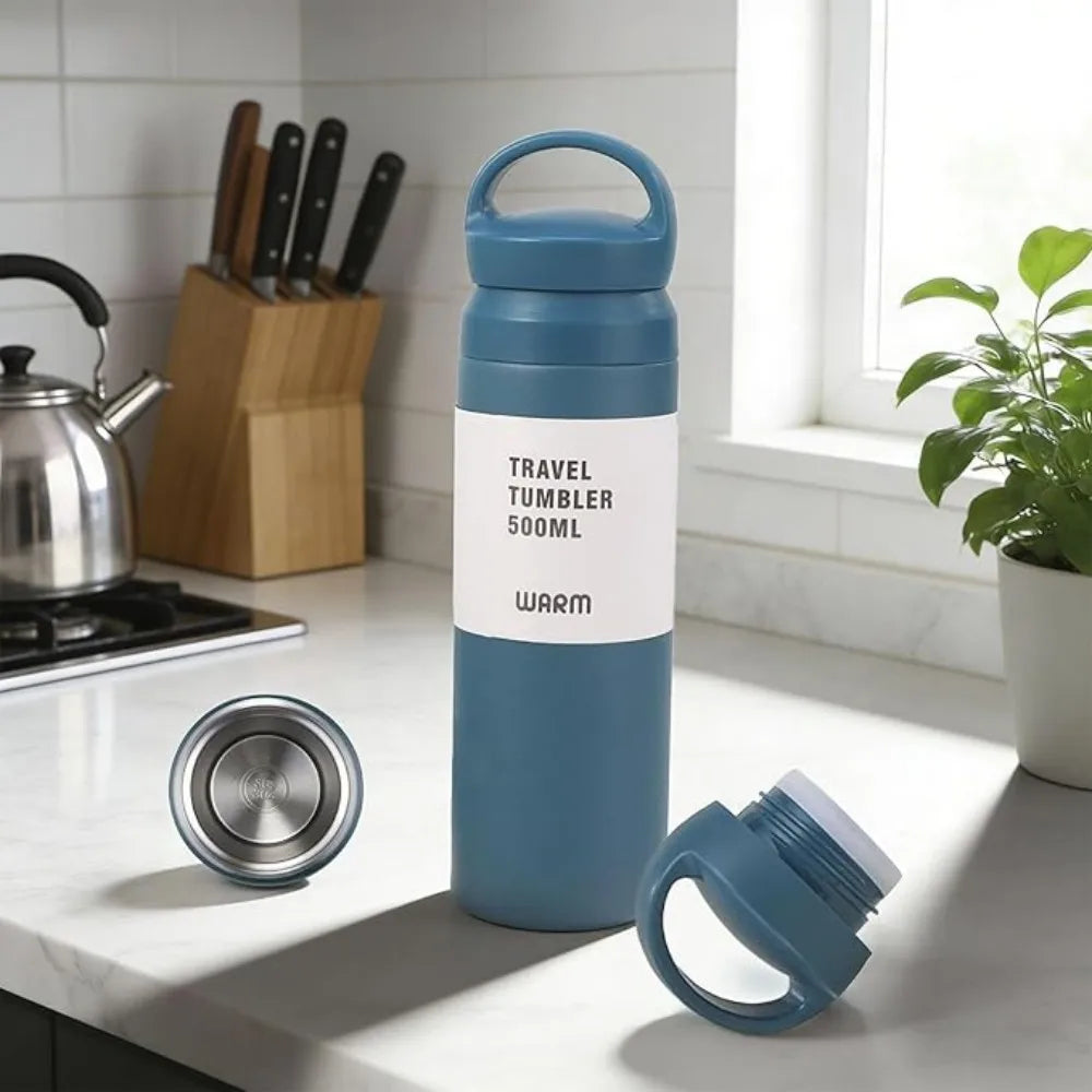 Travel Tumbler Thermos Mug 500ML Stainless Steel Double Wall Tea Coffee Vacuum Flask