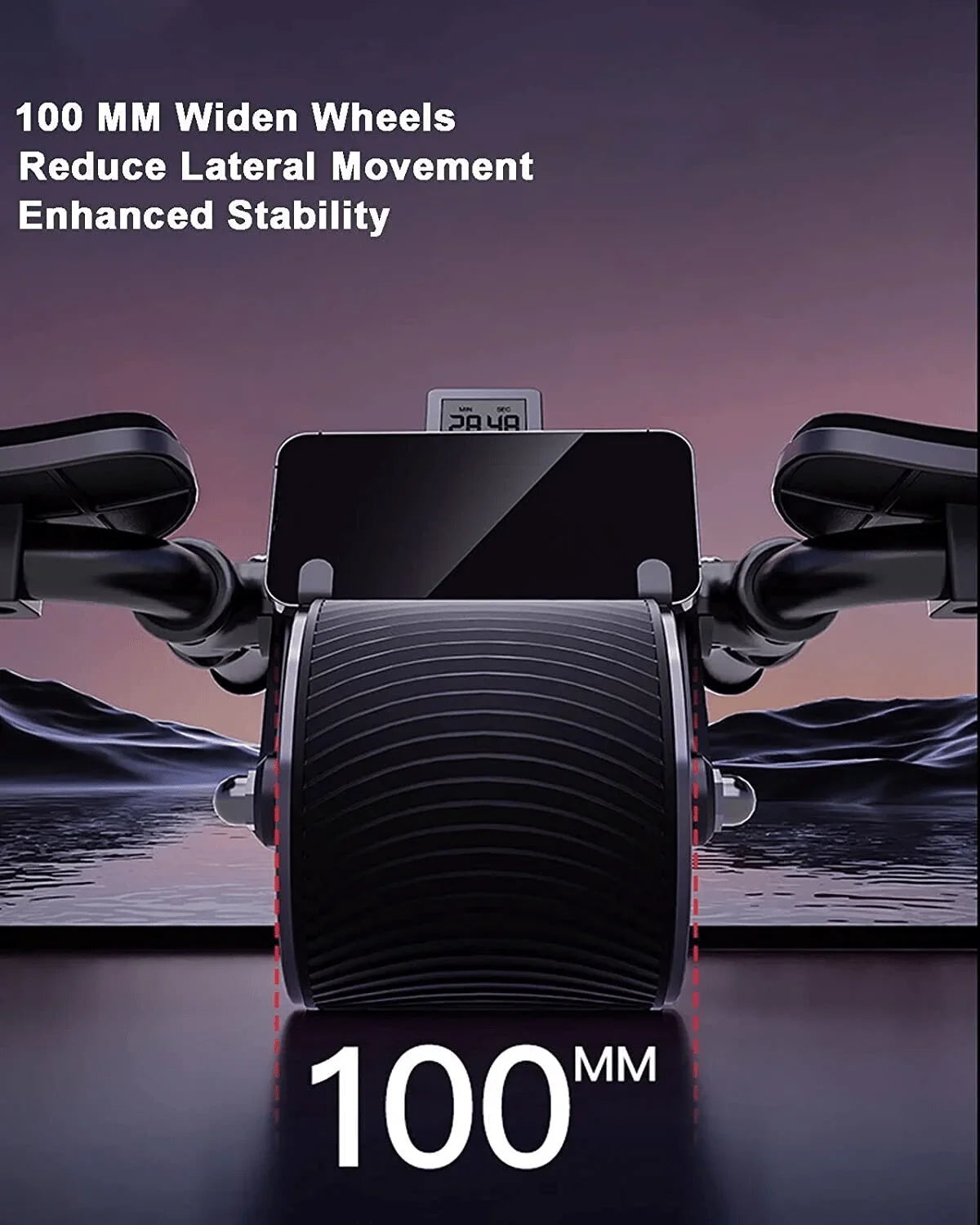 Ab Roller Wheel Workout Abdominal Fitness Wheel For Core Muscles Training Automatic Rebound Ab Roller With Timer Ergonomic Design
