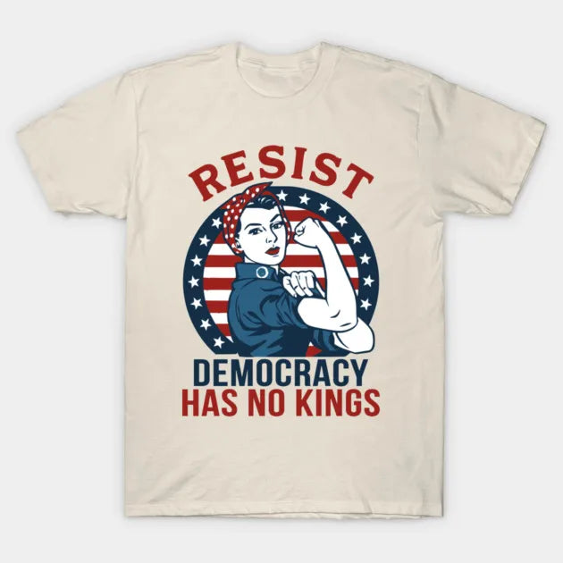 No King for Democracy in The United States. Men's T-shirts Are Hot Sellers. Crew Necks Are Printed T-shirts for Men and Women