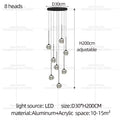 LED Droplet Shaped Pendent Lamp Bedside Lamp Villa Pendant Modern Staircase Lighting Fixture Bedroom Isolated Ceiling Chandelier