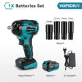 YOFIDRA 1000N.m Brushless Electric Impact Wrench 1/2" Cordless Rechargeable Socket Screwdriver Power Tool For Makita Battery Pin