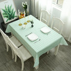 Plastic PVC Rectangula Grid Printed Tablecloth Waterproof Oilproof Kitchen Dining Table Colth Cover Mat Oilcloth Antifouling
