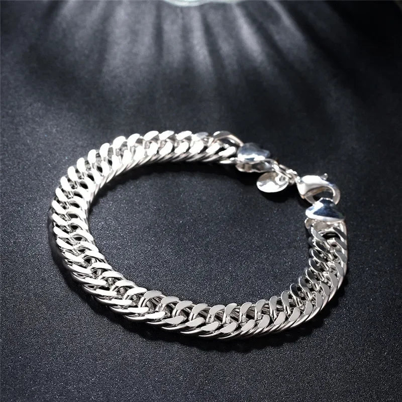 Fine Noble 925 Sterling Silver Solid Chain Bracelet For Women Men Charm Party Gift Wedding party Fashion Jewelry