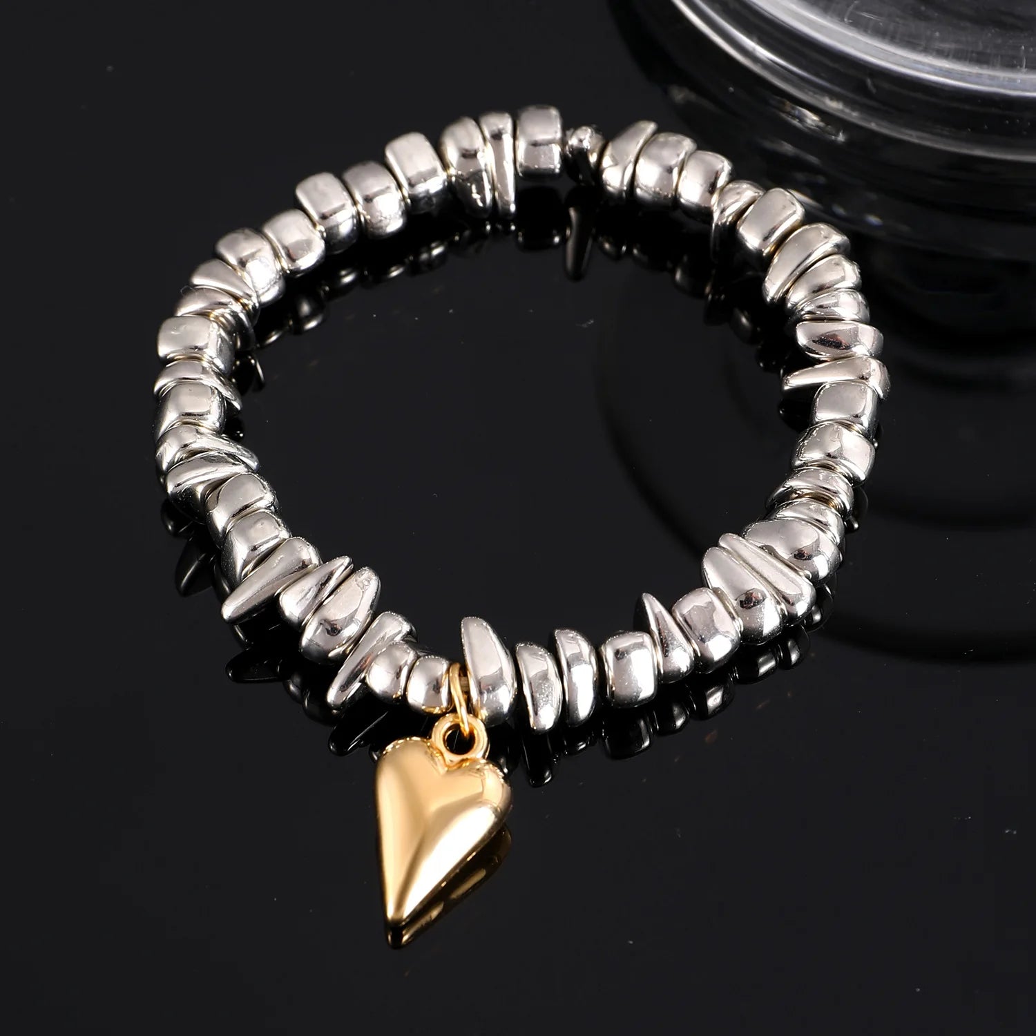 4pcsset Fashion Bracelets For Women New Vintage Irregular CCB Beads Imitation Pearl Chain Jewelry Valentine's Gift