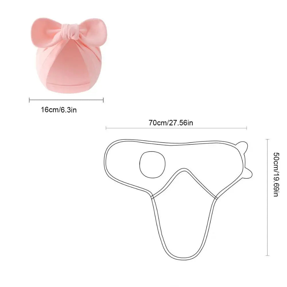Bowknot Blanket Hat Set Flower Lightweight Material Newborn Photography Blanket Breathable Soft Fabric Infant Swaddle Blanket