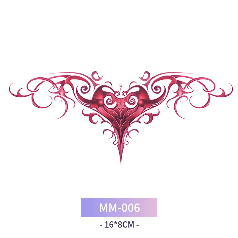 Sexy Succubus Tattoo Stickers Tatoo Waist Chest Woman Art Temporary Tattoos Waterproof Long-Lasting Fake Tattoos For Women