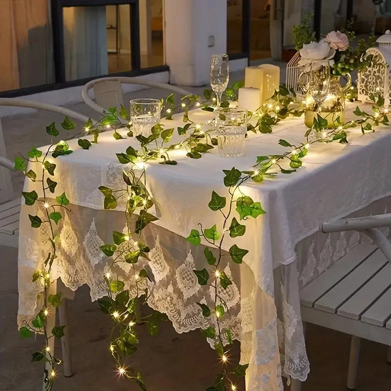 LED Fairy Grace Decor Ivy String Lights Outdoor Party Battery-Powered LED Outdoor Lights for Garden Christmas Halloween Decor