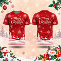 2026 New Merry Christmas T Shirt For Men Women 3D Print Snowflake Reindeer Sleigh Graphic Short Sleeve Xmas Tee Holiday Family