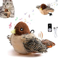 Interactive Cat Bird Toy 3 Levels Adjustable Simulated Chirping Electric Soft Plush with Flapping Wings for Kittens
