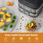 240W Food Dehydrator, Dehydrator for Food and Jerky, Fruits, Herbs, Veggies, 5 BPA-Free Trays Dishwasher Safe