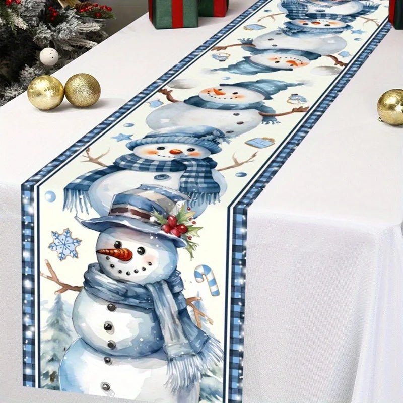 Santa Claus Christmas Table Runner Christmas Decorations For Home 2025 Xmas Table Flag Navidad Noel Gifts New Year Tablecloth