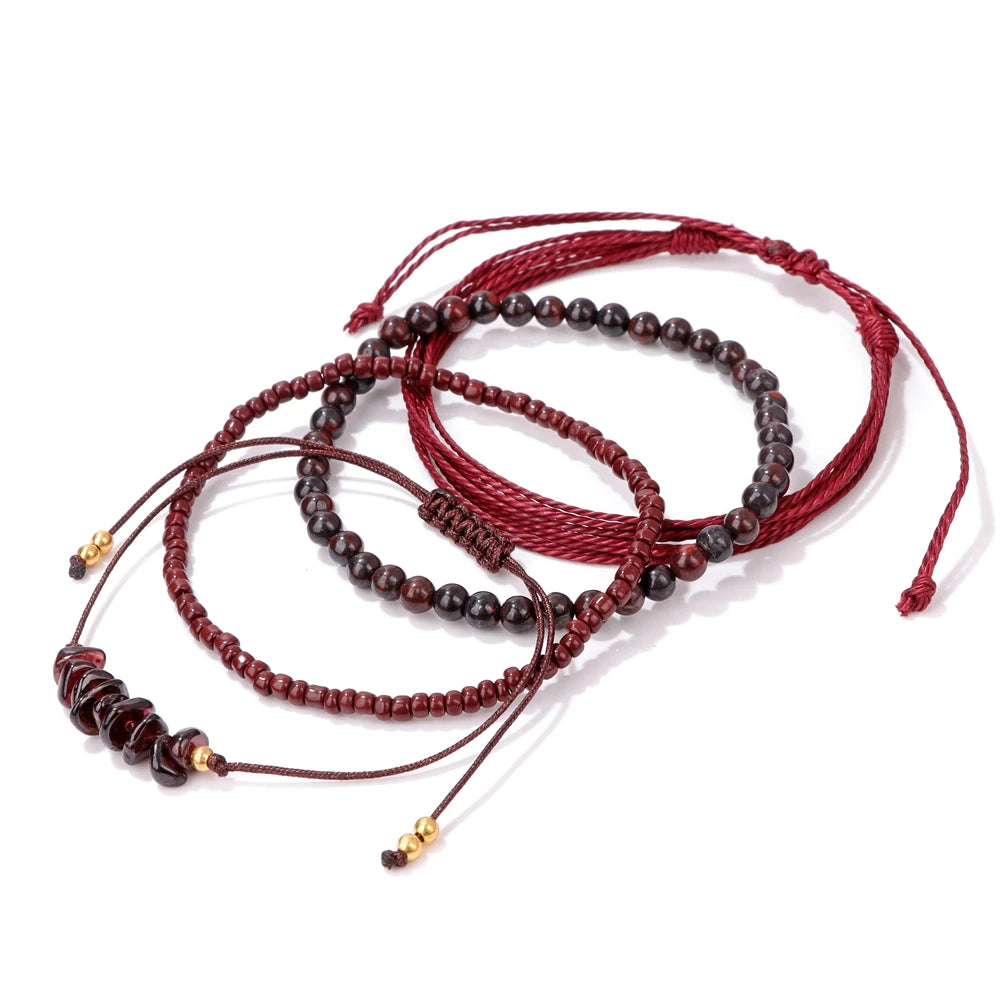 4pcs/Set Colorful Minimalism Small Beads Bracelet Green Pink Purple Orange Summer Beach Gathering Women Girl Party Gifts Jewelry