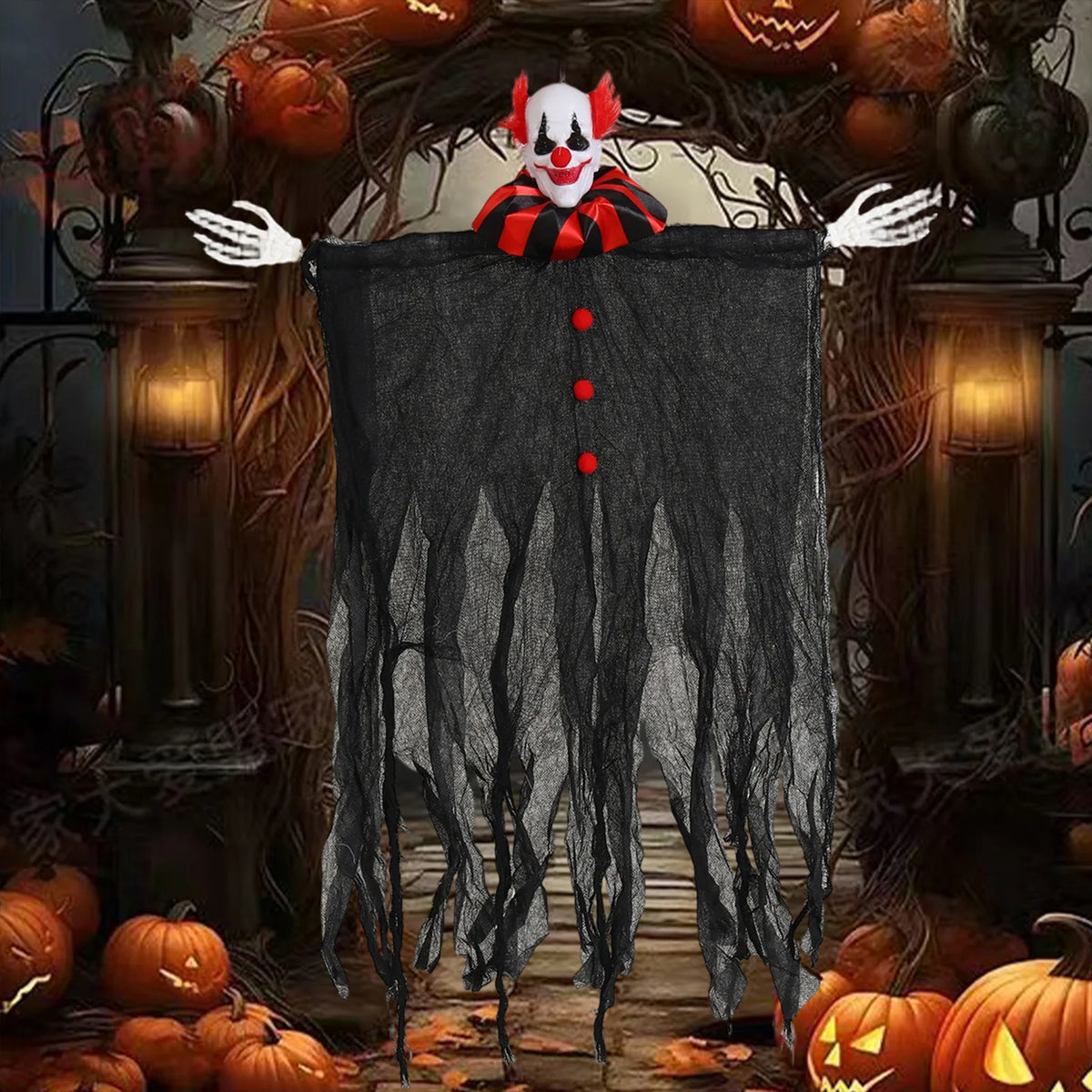 Halloween Hanging Skeleton Props Halloween Scene Layout Hanging Ghost for Outdoor Porch Patio Tree