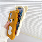 Rilakkuma Bear Silicone Soft Cover Case For iPhone 17 16 15 14 13 12 11 Pro Max mini Plus Xs XR 6 7 8 Plus