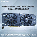 ASUS RTX 2080 8GB GPU NVIDIA DUAL RTX2080 8G GDDR6 256bit Graphics Card For PCI-E 3.0 HDMI USB Type-C DP 6pin+8pin Double Fan