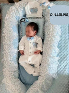 Baby Girl Coming Home Outfits Set Personalized Name Jewelry Crown Clothing Vintage Croche Infant Care Products Body Suit Pajamas