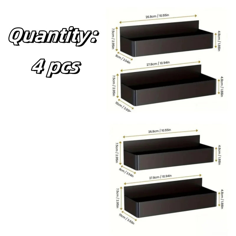 2/4pcs Magnetic Storage Rack Home Punch Free Refrigerator Storage Basket Kitchen Seasoning Jar Holder Bathroom Toiletries Shelf