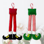 Christmas Elf Santa Claus Feet Car Door Hanging Christmas Tree Hanging Decoration Home Decoration New Year Gift 2024