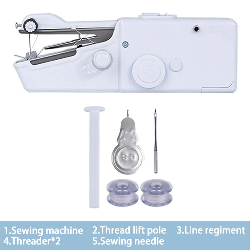 Portable Manual Sewing Machine Handheld Rope-free Electric Quick Build DIY Apparel Supplies Arts Crafts Home Garden Embroidery