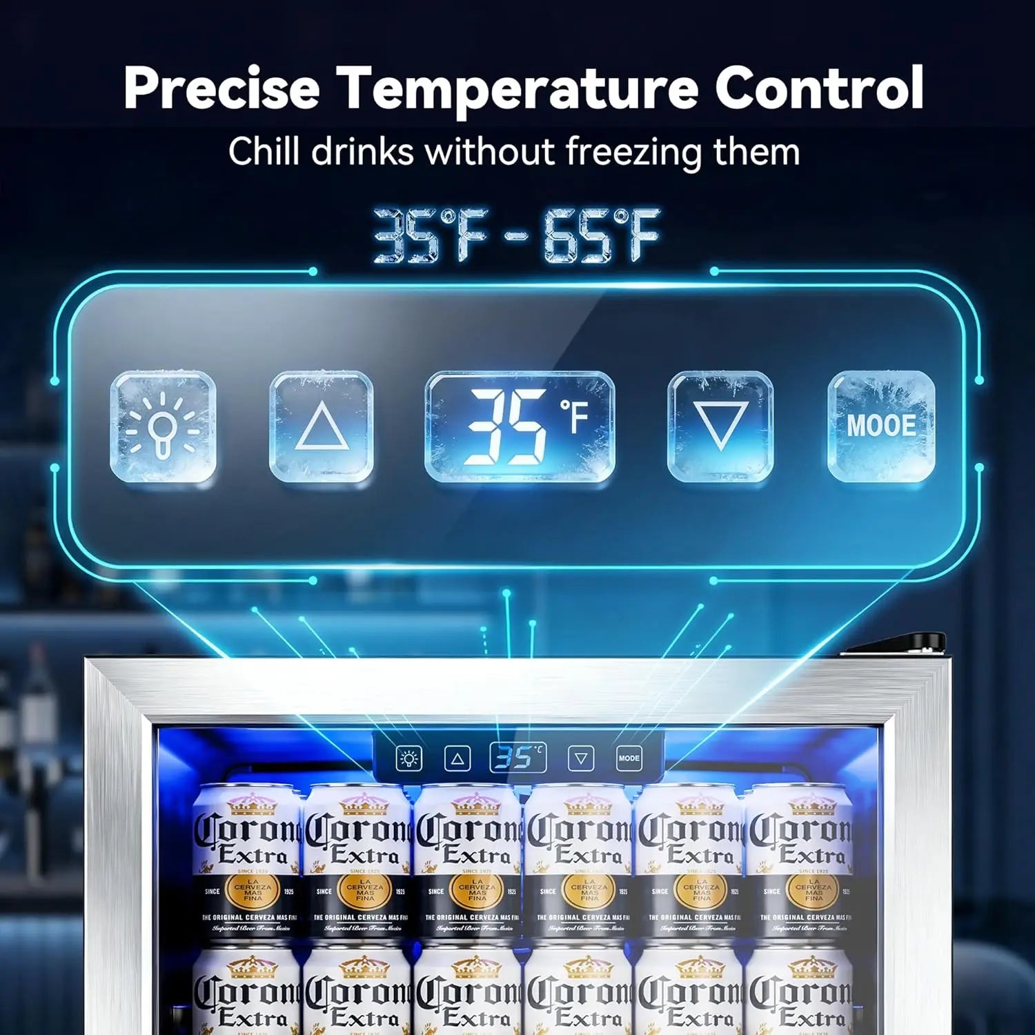Beverage Refrigerator Cooler-Mini Fridge Freestanding Cooler with Glass Door, Adjustable Shelves & Digital, Customized