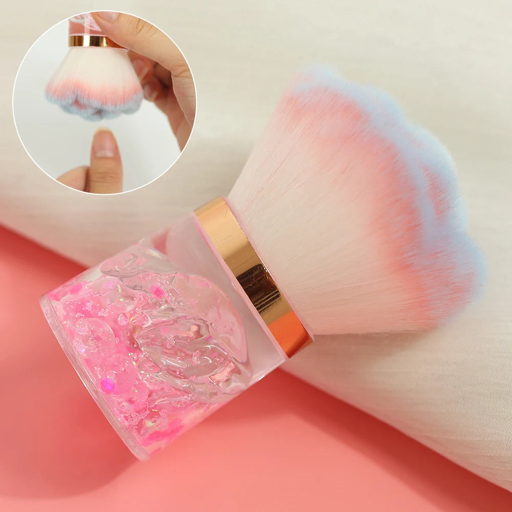 Nail Art Dust Brush for Nails Plastic Handle Powder Remove Soft Cleaning Nail Brush For Manicure Gel Nail Accessories Tool