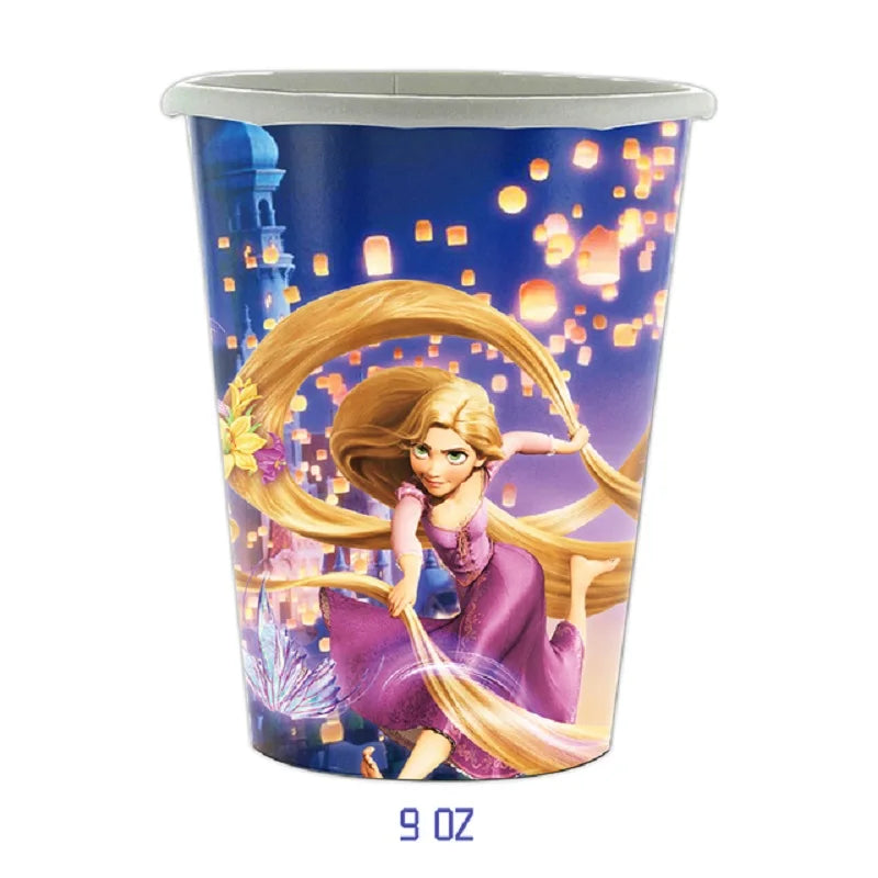 Princess Party Cups Supplies,9oz Disposable Paper Cups for Kids Girls Princess Birthday Party Decorations Tableware