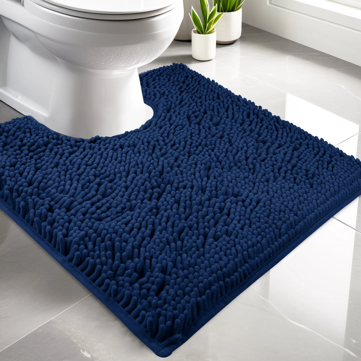 U-Shaped Toilet Mat Bathroom Mat Bathroom Carpet Bathroom Carpet Memory Foam/Chenille Bath Mat Anti-Skid Super Absorbent