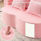78" Convertible Sofa Bed, Full Size Sleeper Couch, Pink