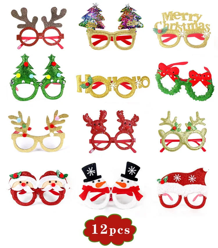 Christmas Glasses Party Glasses Christmas Novelty Glasses Party Accessories Fun Glasses Christmas Decorations Holiday Gifts