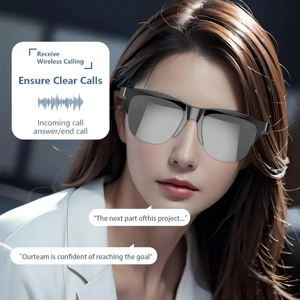 2025 new smart glasses, music playback, voice assistant, wireless calls, unisex, blue light blocking glasses