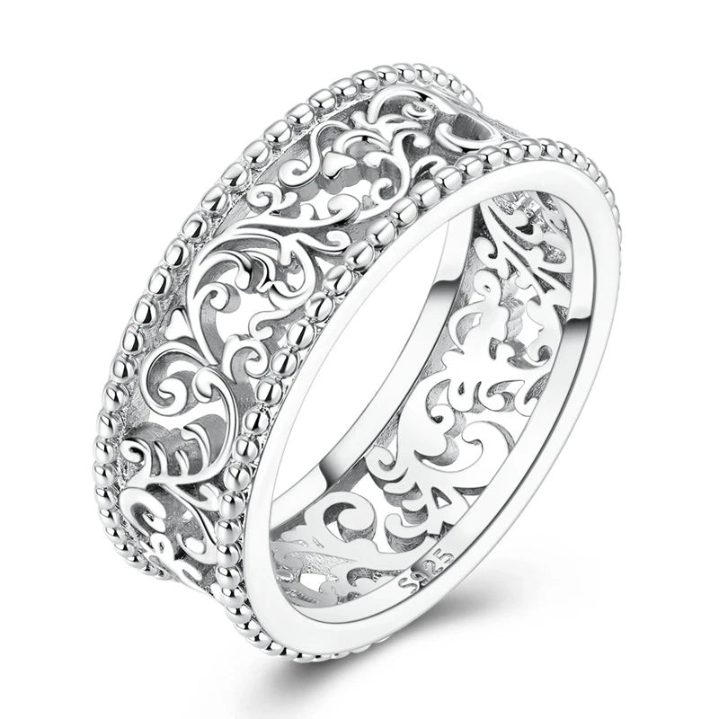 Original 925 Silver Sparkling Zircon Ring Stackable Classic Shine Stone Round Rings For Women Wedding Anniversary Jewelry Gift